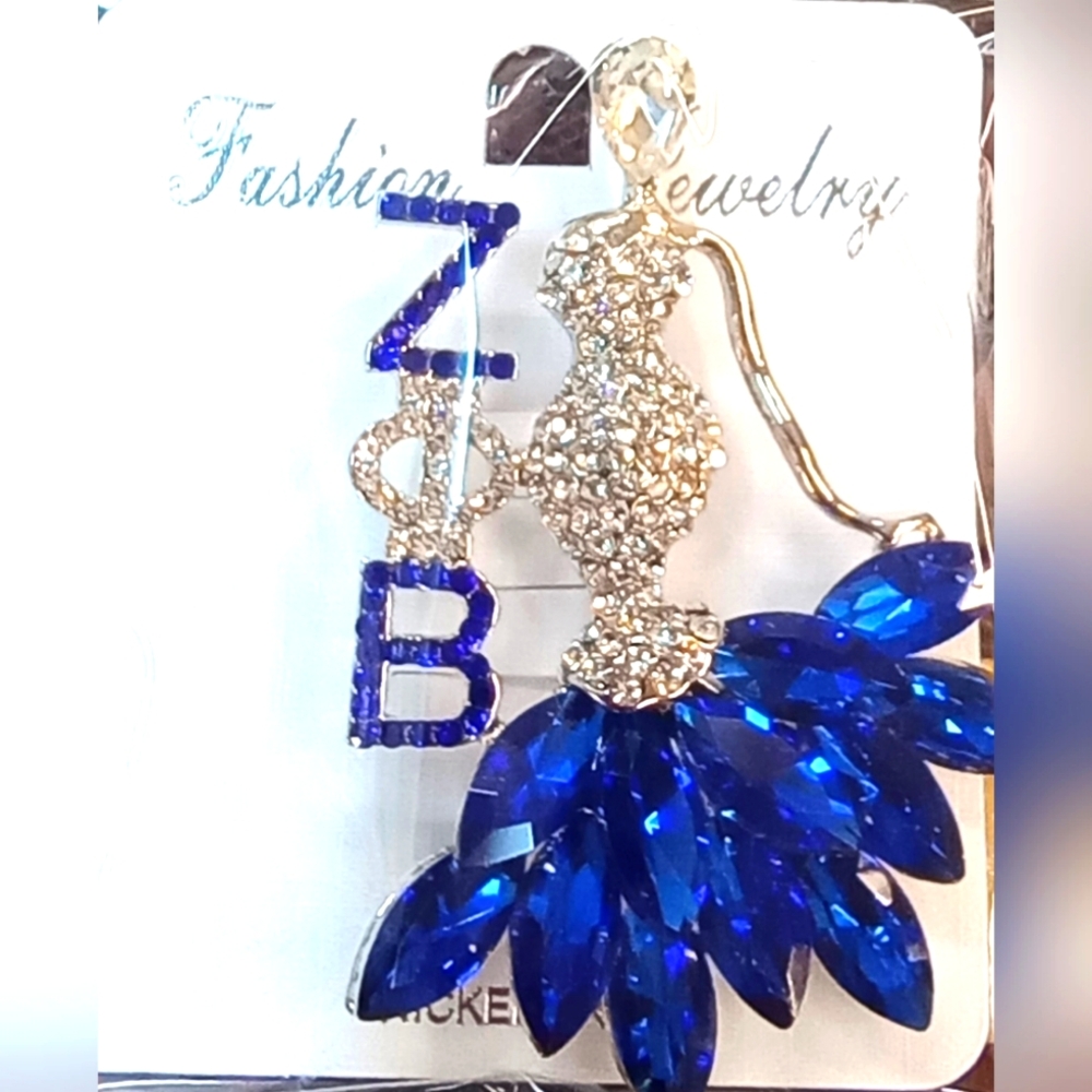 Zeta Sorority Elegant Lady Bling Brooche